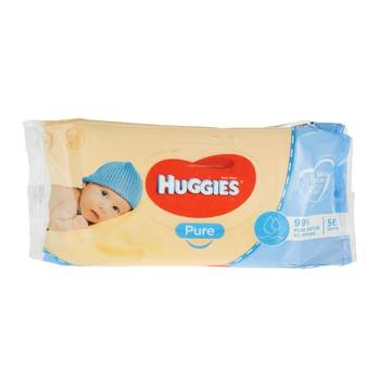 Huggies PURE Water Wet Wipes for Babies, 56 Pieces