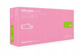 Mercator Medical Nitrylex Pink Powder-free vinyl-nitrile disposable gloves S 100 pieces Pink