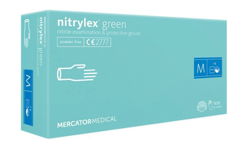 Mercator Nitrylex Green Disposable nitrile gloves M 100 pcs. Mint