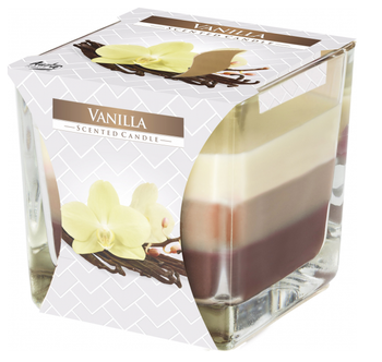 Scented candle in glass tricolor - Vanilla