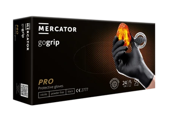 Mercator Go Grip Black Einweghandschuhe aus Nitril XL 50 Stk. Schwarz