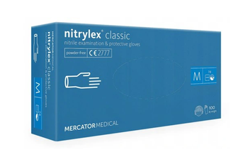 Mercator Nitrylex Classic Einweghandschuhe aus Nitril M 100 Stk. Blau