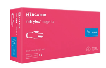 Mercator Nitrylex Magenta Einweghandschuhe aus Nitril M 100 Stk. Pink