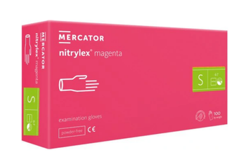 Mercator Nitrylex Magenta Einweghandschuhe aus Nitril S 100 Stk. Pink