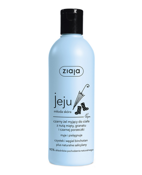 Ziaja Jeju Black Körperreinigungsgel mit einem Hauch Minze, Granatapfel und schwarzer Johannisbeere, 300 ml