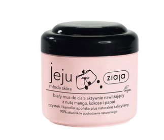 Ziaja Jeju White Body Mousse, aktiv feuchtigkeitsspendend mit einem Hauch Mango, Kokosnuss und Papaya, 200 ml