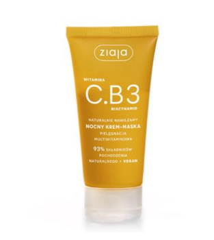 Ziaja Vegane Vitamin C.B3 Nachtcreme-Gesichtsmaske 50 ml