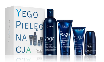 Ziaja Yego Set Feuchtigkeitscreme für Männer 50 ml + 3 in 1 Duschgel 300 ml + After Shave Balsam 75 ml + Antitranspirant 60 ml