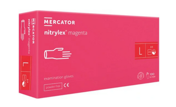 Mercator Nitrylex Magenta Disposable nitrile gloves L 100 pcs. Pink