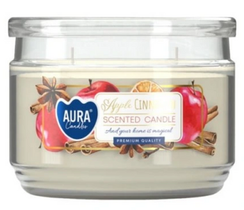 Bispol Scented Candle in glass with two wicks 280 ml Apple-Cinnamon