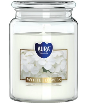 Bispol Scented Candle in Glass 500 g White Flowers