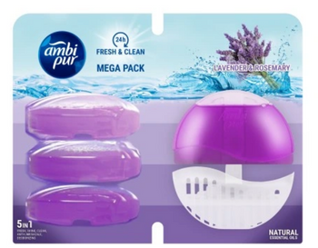 Ambi Pur Starter WC Suspender + 3 Lavender &amp; Rosemary Refills