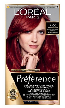 L'Oreal Paris Feria Preference Hair Colour 3.66 Intense Dark Red