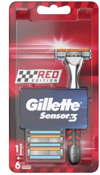 Gillette Sensor3 RED Maszynka na wkłady do golenia 6 szt