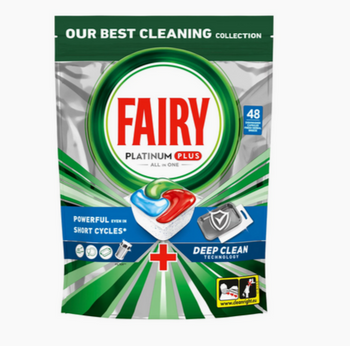 Fairy Caps Platinum Plus All One Deep Clean Capsule pentru mașină de spălat vase 48 comprimate