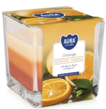 Bispol Scented candle in glass tricolor 170 g Orange