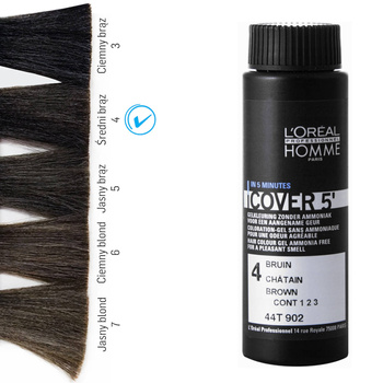 Loreal Homme Cover 5 toning hair dye 4 Medium Brown 50ml