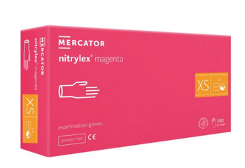 Mercator Nitrylex Magenta Disposable nitrile gloves XS 100 pcs. Pink