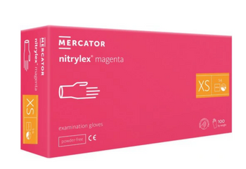 Mercator Nitrylex Magenta Guanti monouso in nitrile XS 100 pz Rosa
