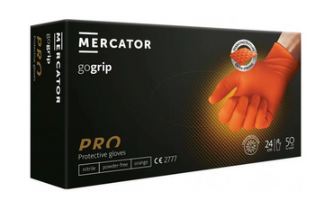 Mercator Go Grip Arancio Guanti monouso in nitrile M 50 pezzi Arancio