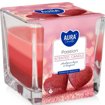 Bispol Świeca zapachowa w szkle trójkolorowa 170 g  Passion