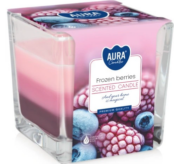 Bispol Scented candle in glass tricolor 170 g Frozen Berries