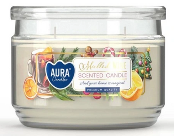 Bispol Scented Candle in glass with two wicks 280 ml Warmed wine