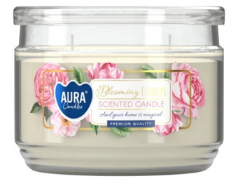 Bispol Świeca Zapachowa  w szkle z dwoma knotami 280 ml  Kwitnące kwiaty