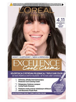 L'Oreal Paris Excellence Cool Creme Hair dye 4.11 Ultra Fine Brown