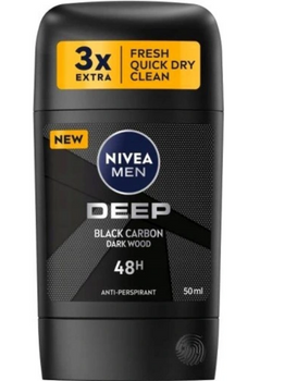 Nivea Men Deep Black Carbon Antiperspirant stick for men 50 ml