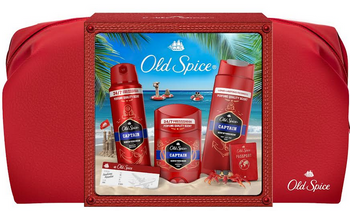 Old Spice Capitan Xmass Gift Set Deodorant Stick 50 ml + Deodorant Spray 150 ml + Shower Gel 250 ml + Cosmetic Bag