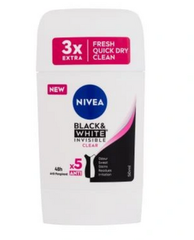 Nivea Woman Black &amp; White Invisible Clear Antiperspirant for women 50 ml stick