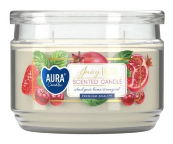 Bispol Scented Candle in glass with two wicks 280 ml Juicy fruits