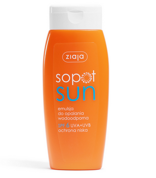 Ziaja Sopot Sun Waterproof Bräunungslotion SPF 6 UVA+UVB geringer Schutz 150ml