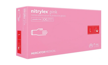 Mercator Medical Nitrylex Pink Mănuși de unică folosință de vinil-nitril fără pudră L 100 buc Roz