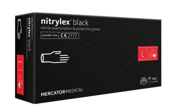 Mercator Nitrylex Black Mănuși de unică folosință din nitril L 100 buc Negru