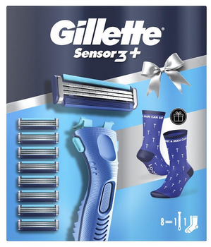 Gillette Zestaw dla mężczyzn Sensor3 Maszynka do golenia+ostrza+Skarpety