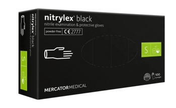 Mercator Nitrylex Black Guanti monouso in nitrile S 100 pz Nero