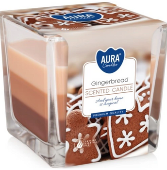 Bispol Scented candle in glass tricolor 170 g Gingerbread cookies