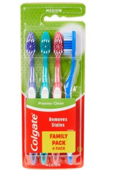 Colgate Premier Clean set of 4 manual toothbrushes