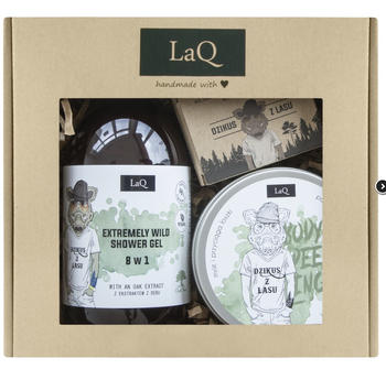 Laq Dzik Set Shower gel 300ml + Peeling for guys 200ml + Bar soap 85g