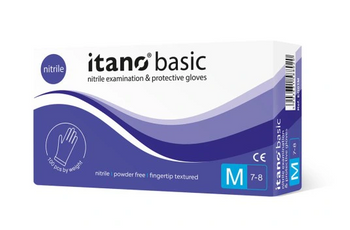 Itano Basic Mănuși nitril fără pudră M 100 buc Albastru