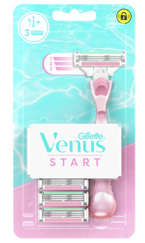 Gillette Venus Maszynka na wkłady do golenia-rączka + 3 wkłady 3 ostrza z paskiem