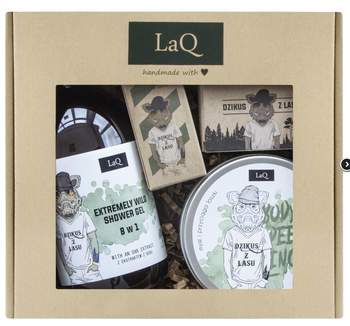 Laq Dzik Set Shower gel 500ml + Dzik aftershave oil 30ml + Peeling for guys 200ml + bar soap 85g