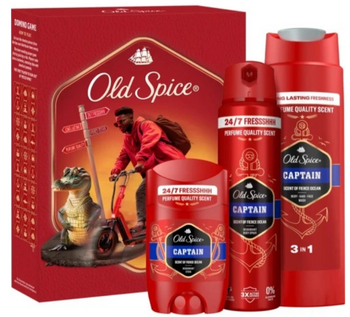 Old Spice Captain set cadou Deodorant stick 50 ml + Deodorant spray 150 ml + Gel de duș 250 ml
