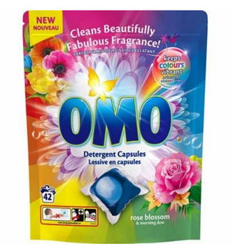 Omo Color Rose Blossom &amp; Morning Dew Washing Capsules 42 pcs