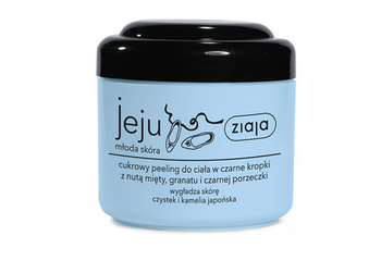 Ziaja Jeju Cukrowy Peeling do ciała w czarne kropki z nutą mięty,granatu i czarnej porzeczki 200ml