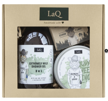 Laq Dzik Set Shower gel 500ml + Peeling for guys 200ml + Bar soap 85g