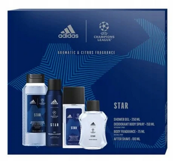 Adidas Uefa Champions League Edition Kit Aftershave+Gel de duș+Body Spray+Fragrance Deodorant