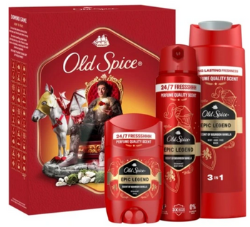 Old Spice Epic Legend Knight set cadou Deodorant stick 50 ml + Deodorant spray 150 ml + Gel de duș 250 ml